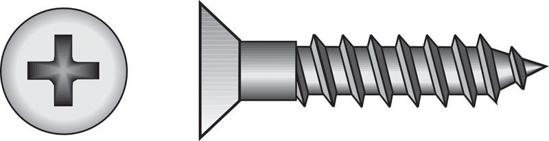 HILLMAN No. 10 Ga. X 1-1/2 in. L Phillips Zinc-Plated Coarse Wood Screws 100 pk