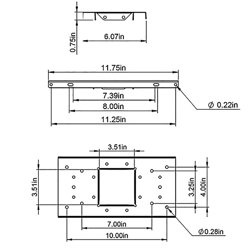 Architectural Mailboxes Black Steel Mailbox Mounting Board .060 Ga. 12.875 in. L