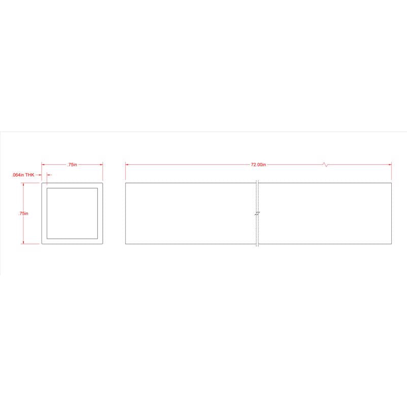 SteelWorks 3/4 in. D X 6 ft. L Square Aluminum Tube