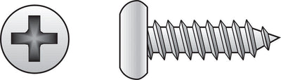 HILLMAN No. 4 Ga. X 5/8 in. L Phillips Pan Head Sheet Metal Screws 100 pk