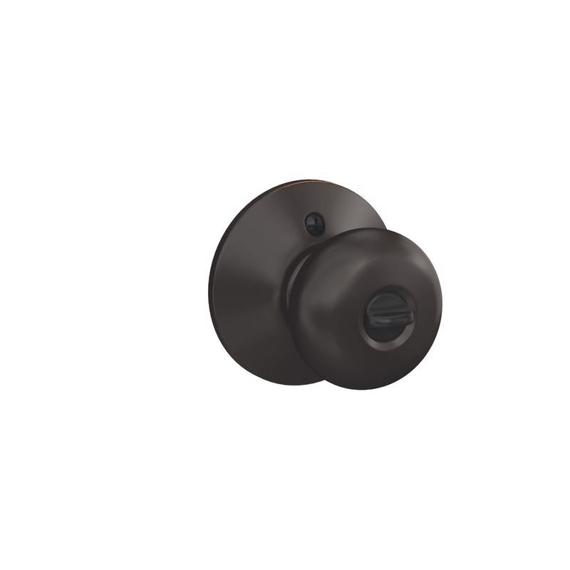 Schlage Plymouth Aged Bronze Entry Door Knob 1-3/4 in.