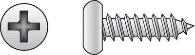 HILLMAN No. 12 Ga. X 1 in. L Phillips Pan Head Sheet Metal Screws 100 pk