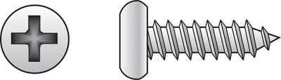 HILLMAN No. 14 Ga. X 1 in. L Phillips Pan Head Sheet Metal Screws 100 pk