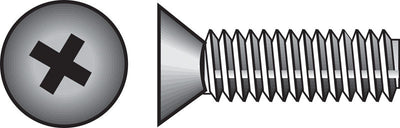 HILLMAN No. 6-32 Ga. X 2 in. L Phillips Flat Head Zinc-Plated Steel Machine Screws 100 pk