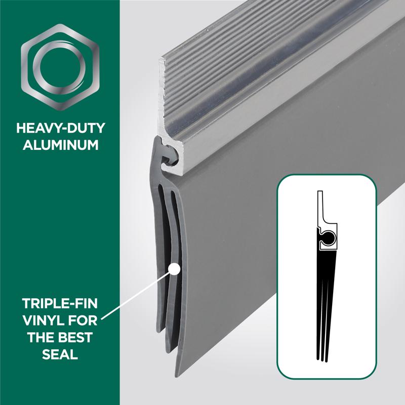 M-D Building Products CINCH Silver Aluminum/Vinyl Weatherstrip For Doors 36 in. L X 2 in.