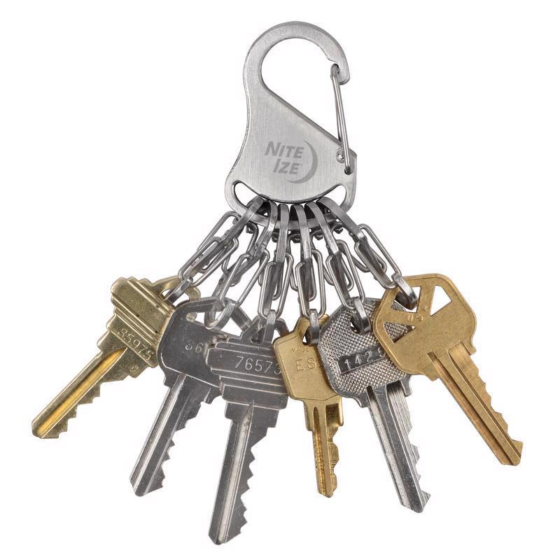 Nite Ize S-Biner 2 in. D Stainless Steel Silver Rack Key Ring