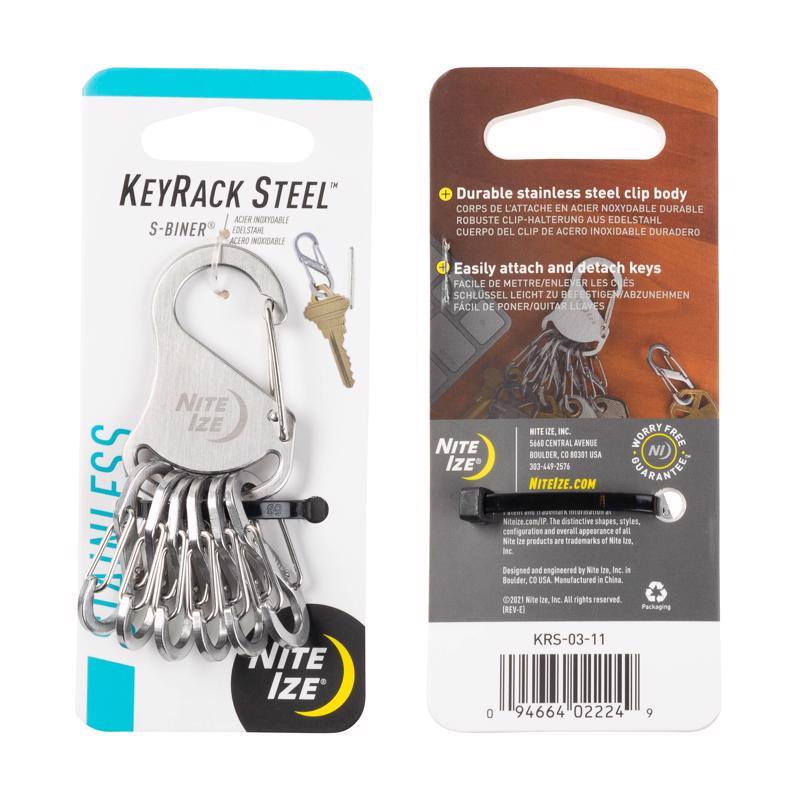Nite Ize S-Biner 2 in. D Stainless Steel Silver Rack Key Ring
