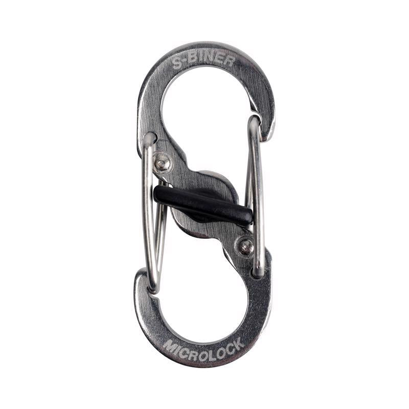 Nite Ize MicroLock 1.8 in. D Stainless Steel Silver Carabiner Key Holder