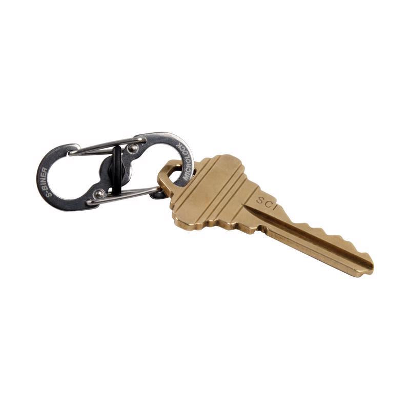 Nite Ize MicroLock 1.8 in. D Stainless Steel Silver Carabiner Key Holder