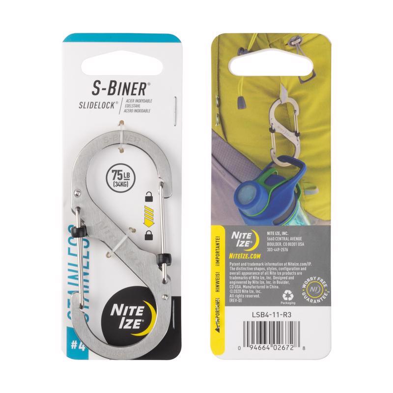 Nite Ize S-Biner SlideLock 1.8 in. D Stainless Steel Silver Carabiner Key Holder