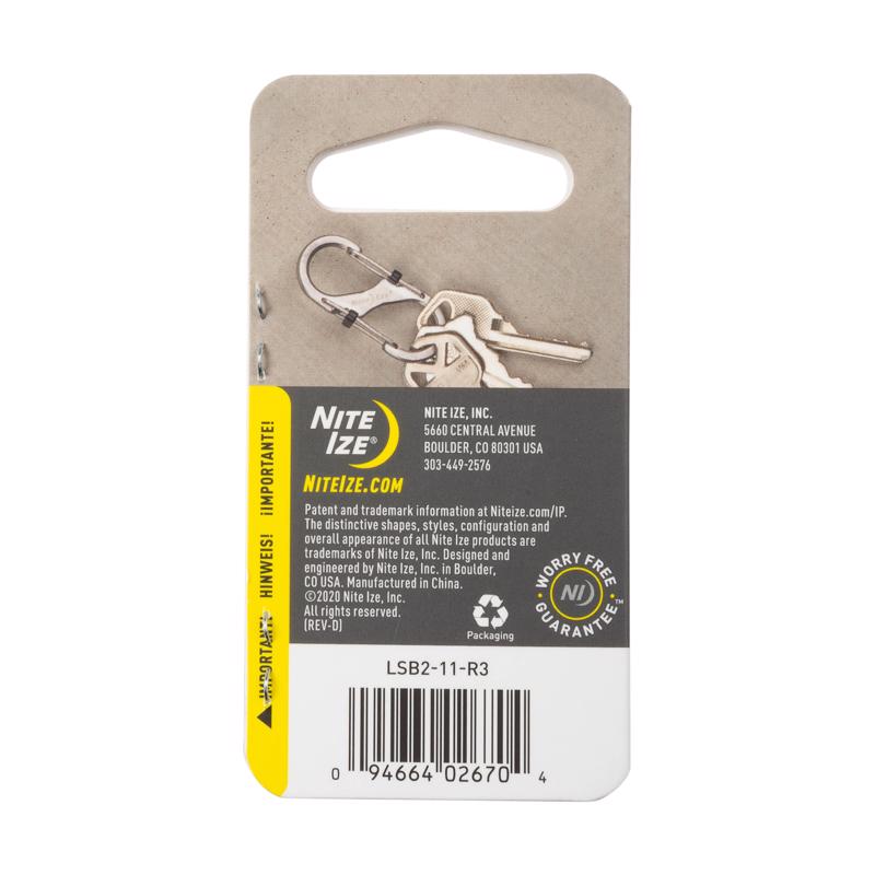 Nite Ize S-Biner SlideLock 1.85 in. D Stainless Steel Silver Carabiner S-Biner