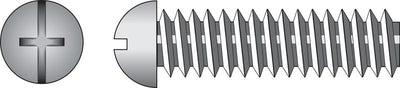HILLMAN No. 6-32 Ga. X 3/8 in. L Combination Round Head Zinc-Plated Steel Machine Screws 100 pk