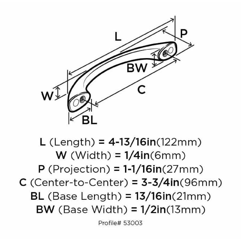 Amerock Contemporary Arch Cabinet Pull 3-3/4 in. Satin Nickel Silver