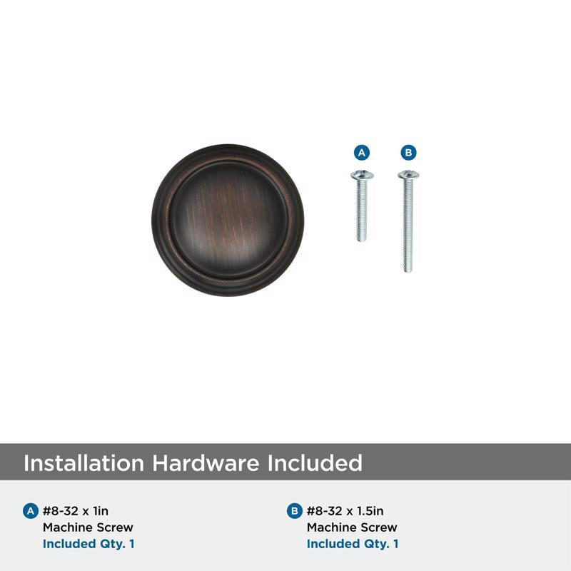 Amerock Revitalize Round Cabinet Knob 1-1/4 in. D 1-1/4 in. Oil Rubbed Bronze