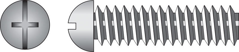 HILLMAN No. 6-32 Ga. X 1-1/2 in. L Combination Round Head Zinc-Plated Steel Machine Screws 100 pk