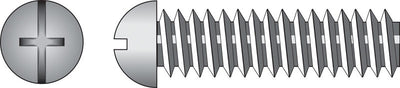 HILLMAN No. 6-32 Ga. X 1-1/2 in. L Combination Round Head Zinc-Plated Steel Machine Screws 100 pk