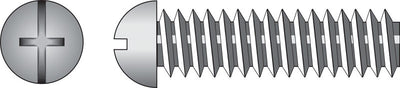 HILLMAN No. 8-32 Ga. X 1/4 in. L Combination Round Head Zinc-Plated Steel Machine Screws 100 pk