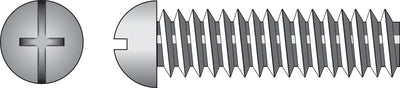 HILLMAN No. 8-32 Ga. X 2 in. L Combination Round Head Zinc-Plated Steel Machine Screws 100 pk