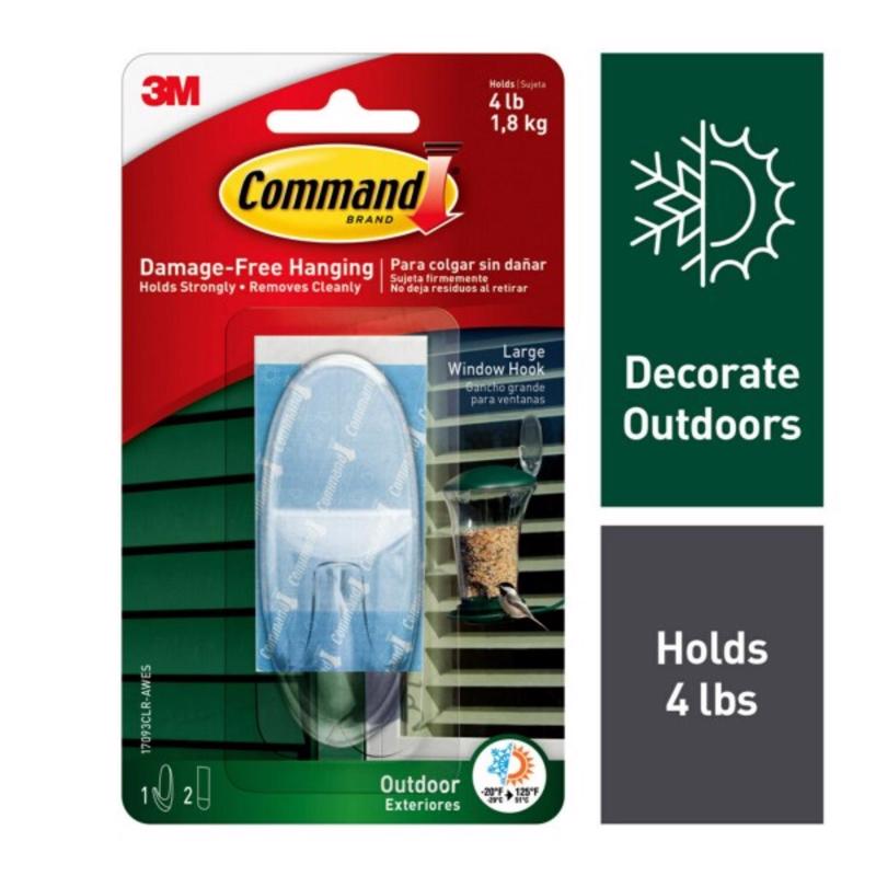 3M Command Large Plastic Hook 3.375 in. L