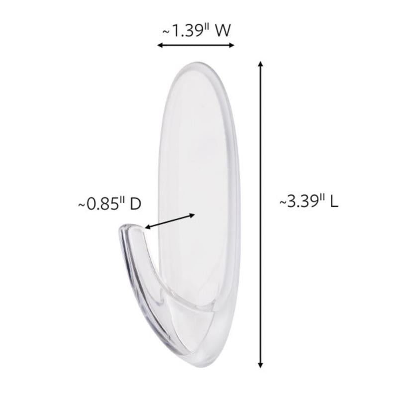 3M Command Large Plastic Hook 3.375 in. L