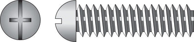 HILLMAN No. 10-24 Ga. X 1-1/2 in. L Combination Round Head Zinc-Plated Steel Machine Screws 100 pk