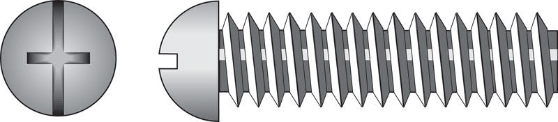 HILLMAN No. 10-24 Ga. X 3 in. L Combination Round Head Zinc-Plated Steel Machine Screws 100 pk
