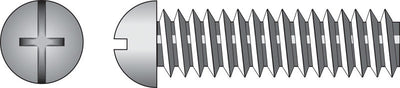 HILLMAN No. 10-24 Ga. X 4 in. L Combination Round Head Zinc-Plated Steel Machine Screws 100 pk