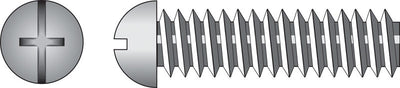 HILLMAN No. 1/4-20 Ga. X 1/2 in. L Combination Round Head Zinc-Plated Steel Machine Screws 100 pk