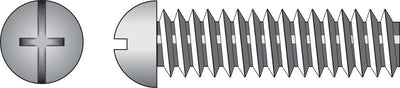 HILLMAN No. 1/4-20 Ga. X 1-1/2 in. L Combination Round Head Zinc-Plated Steel Machine Screws 100 pk
