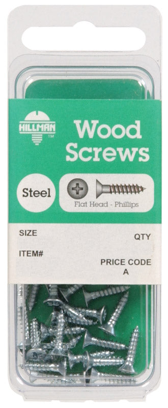HILLMAN No. 10 X 1-1/2 in. L Phillips Zinc-Plated Coarse Wood Screws 8 pk