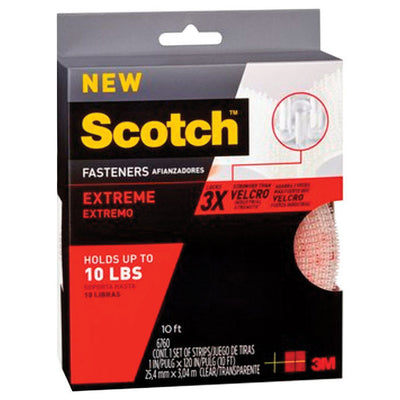 Scotch Extreme Medium Foam Hook and Loop Fastener 120 in. L 2 pk