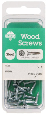 HILLMAN No. 12 X 1-1/2 in. L Phillips Zinc-Plated Coarse Wood Screws 6 pk