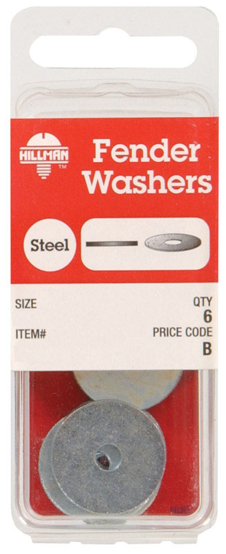 HILLMAN Steel 1/4 in. Fender Washer 4 pk
