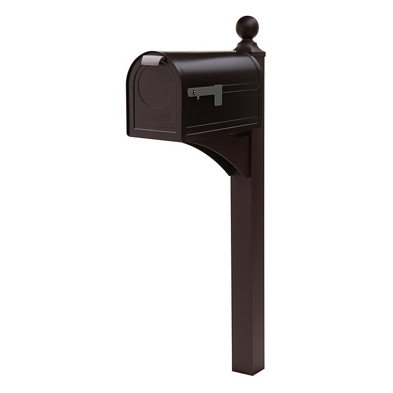 Architectural Mailboxes Landover 56.4 in. Powder Coated Bronze Aluminum/Steel Mailbox Post