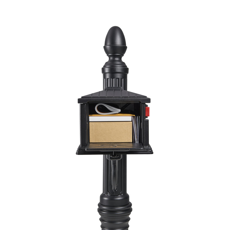 Architectural Mailboxes Stratford Decorative Plastic Post Mount Black Mailbox