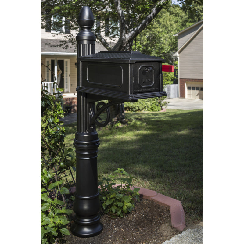Architectural Mailboxes Stratford Decorative Plastic Post Mount Black Mailbox