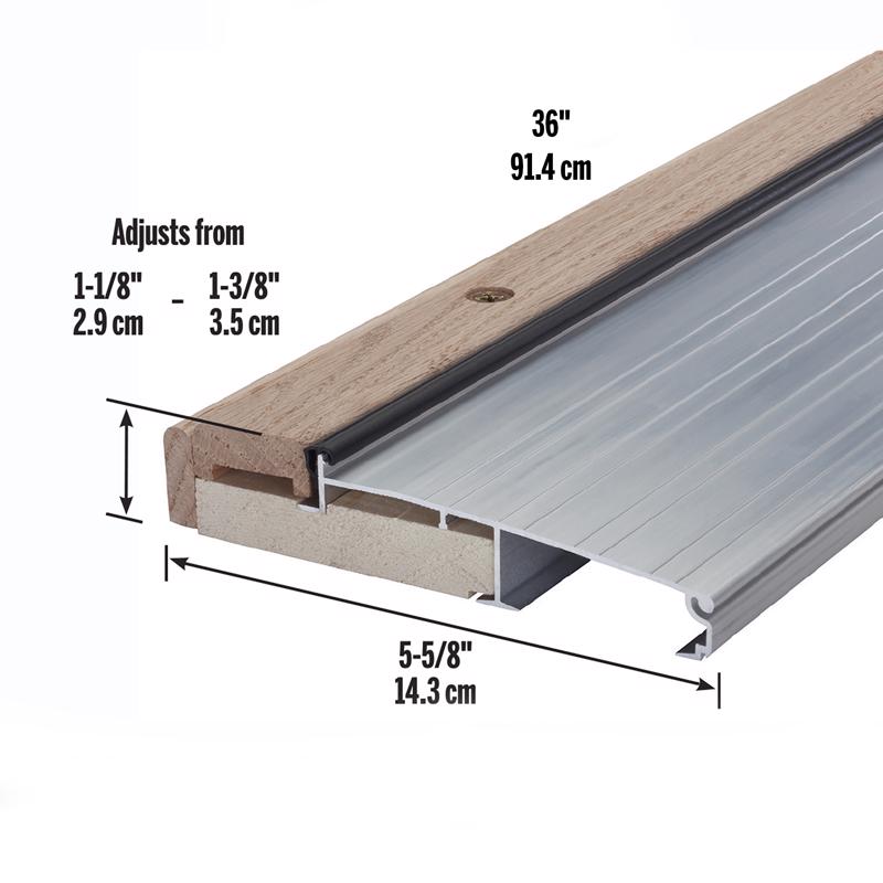 M-D Building Products 1.13 in. H X 5.63 in. W X 36 in. L Aluminum Adjustable Threshold Oak