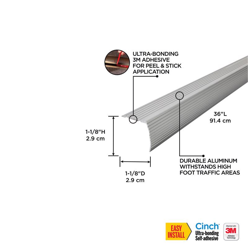 M-D Building Products CINCH 1.125 in. H X 1.125 in. W X 36 in. L Prefinished Aluminum Stair Edge