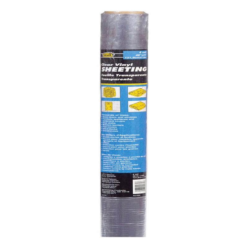 M-D Building Products Clear Indoor and Outdoor Vinyl Sheeting 25 ft. W X 48 in. L