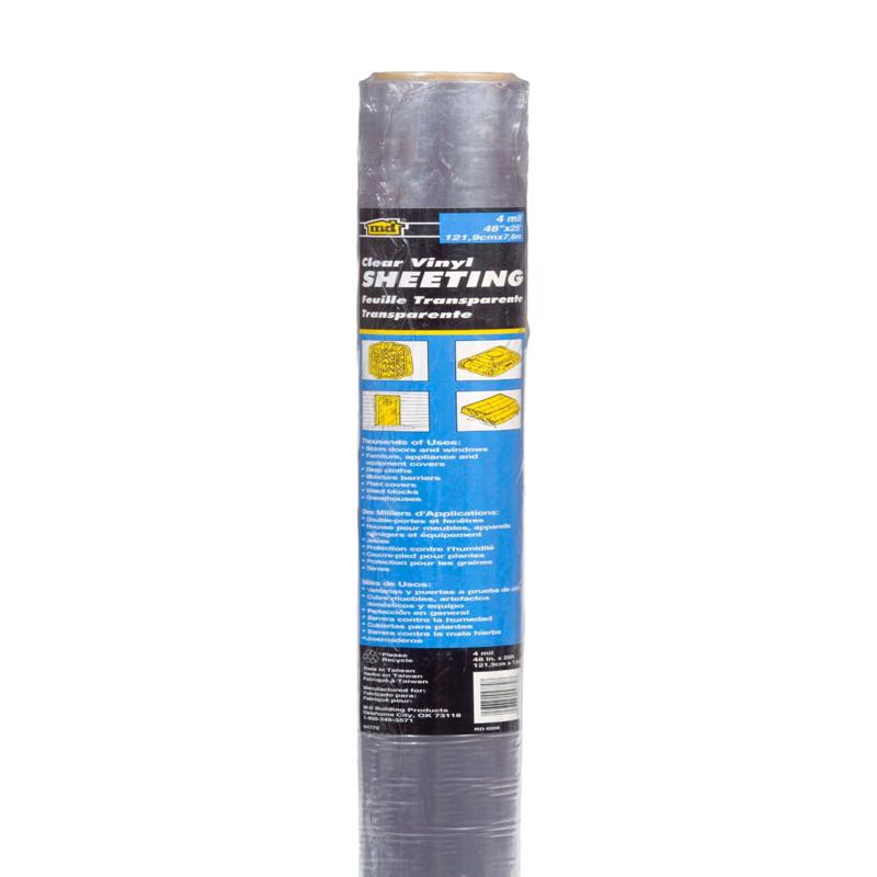 M-D Building Products Clear Indoor and Outdoor Vinyl Sheeting 25 ft. W X 36 in. L