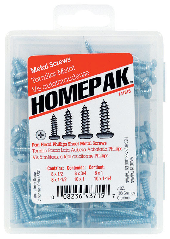 HILLMAN Homepak No. 14 Ga. Phillips Pan Head Sheet Metal Screw Assortment