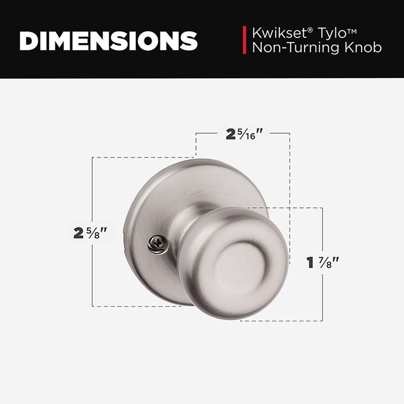 Kwikset Tylo Satin Nickel Dummy Knob Right or Left Handed