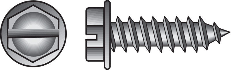 HILLMAN No. 8 Ga. X 1/2 in. L Slotted Hex Washer Head Sheet Metal Screws 100 pk
