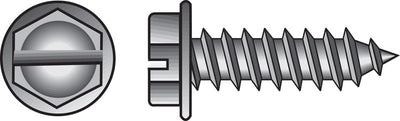 HILLMAN No. 10 Ga. X 1 in. L Slotted Hex Washer Head Sheet Metal Screws 100 pk