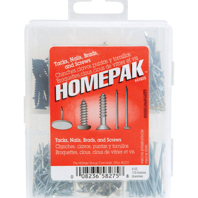 Hillman Assorted in. Assorted Steel Assorted Nails, Tacks, Brads and Screws Set Assorted Head