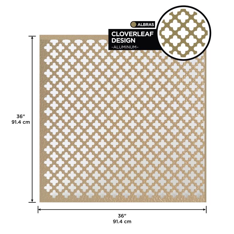 M-D Building Products 0.02 in. X 36 in. W X 36 in. L Albras Aluminum Cloverleaf Sheet Metal