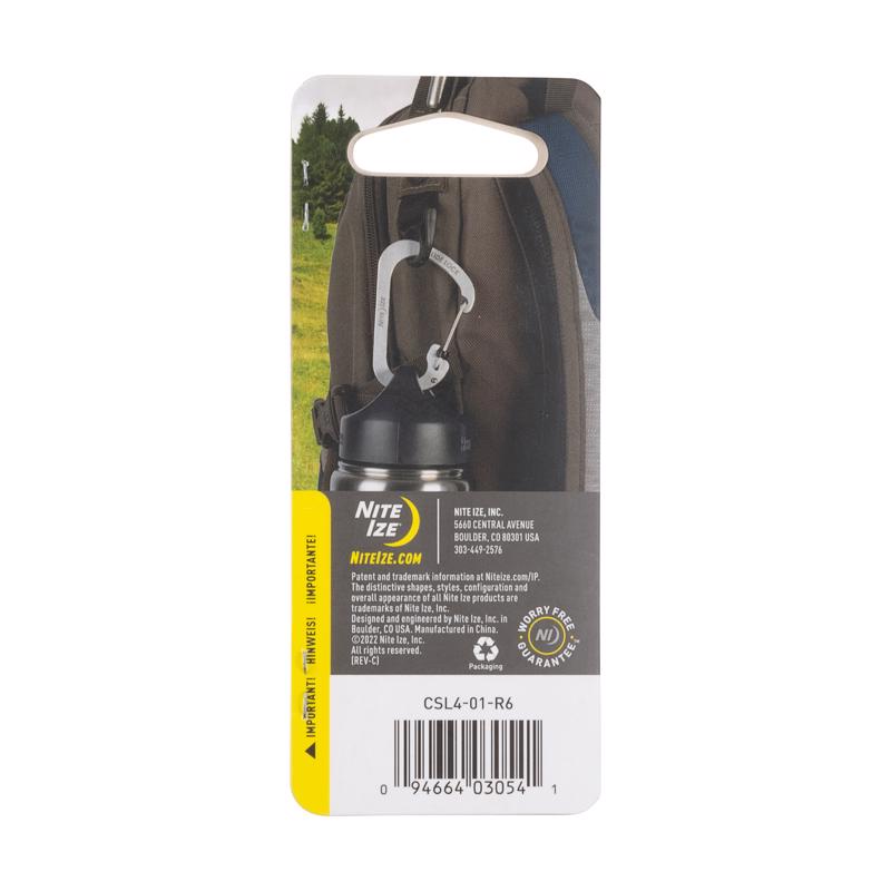 Nite Ize SlideLock 3.1 in. D Stainless Steel Black Carabiner Key Holder