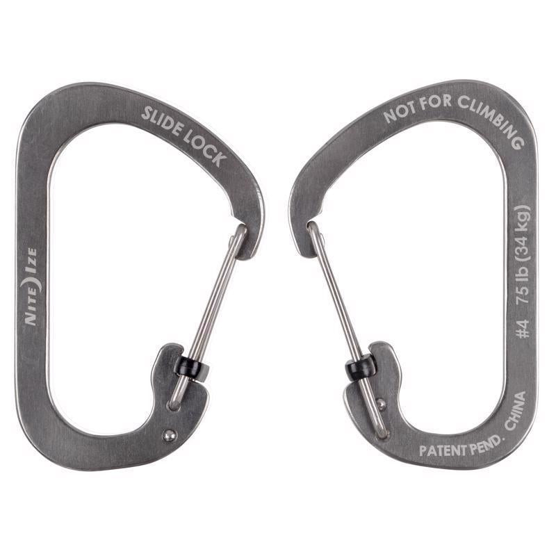 Nite Ize SlideLock 3.1 in. D Stainless Steel Silver Carabiner Key Holder
