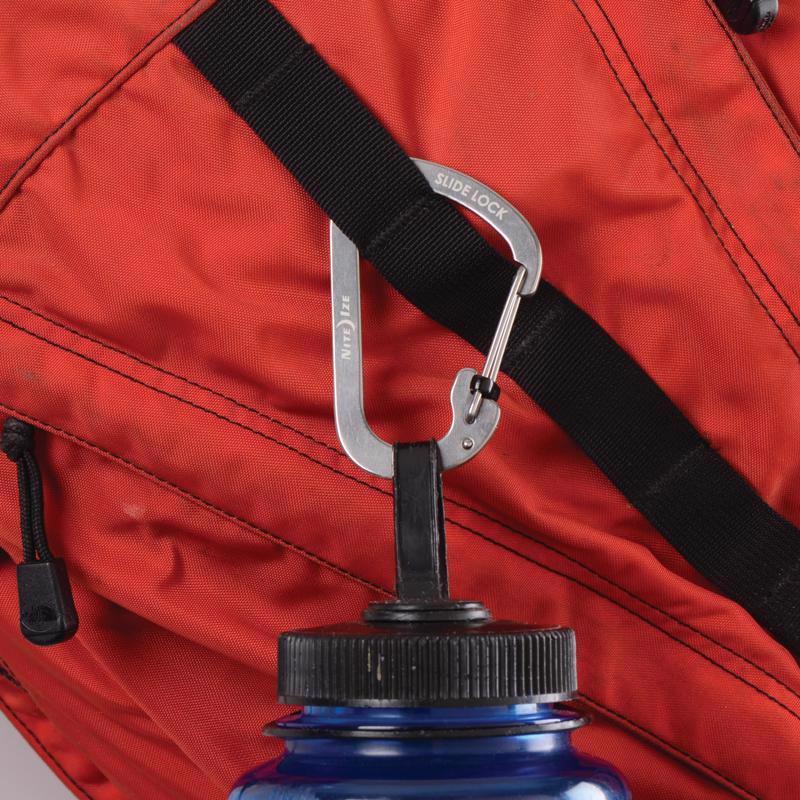Nite Ize SlideLock 3.1 in. D Stainless Steel Silver Carabiner Key Holder