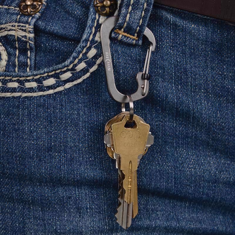 Nite Ize SlideLock 3.1 in. D Stainless Steel Silver Carabiner Key Holder